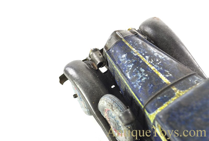 Matsuzo Kosuge Tin Lithographed Windup Blue 4-Door Packard Sedan Japanese Toy Car for Sale <FONT COLOR="ff000 ">*SOLD*</font> - Image 9