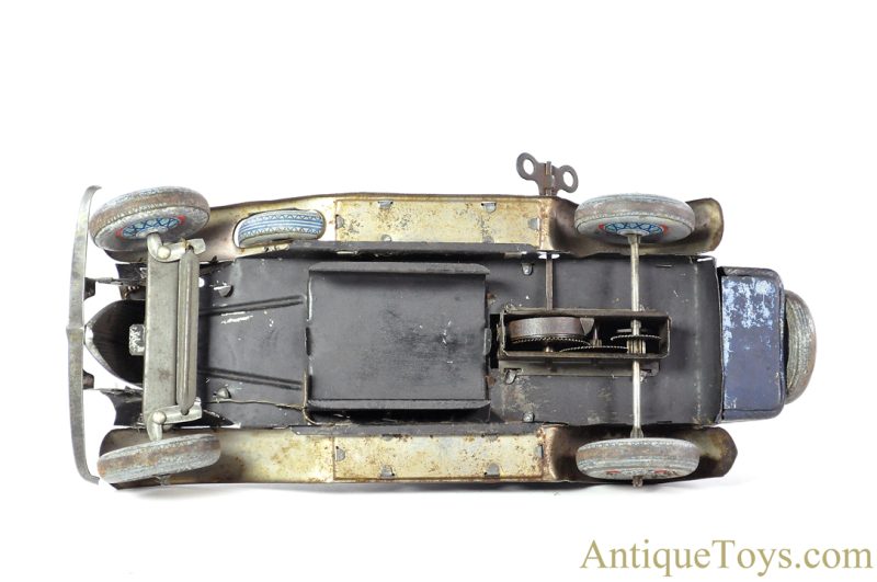 Matsuzo Kosuge Tin Lithographed Windup Blue 4-Door Packard Sedan Japanese Toy Car for Sale <FONT COLOR="ff000 ">*SOLD*</font> - Image 5