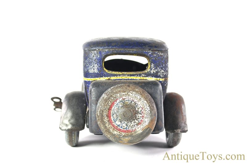 Matsuzo Kosuge Tin Lithographed Windup Blue 4-Door Packard Sedan Japanese Toy Car for Sale <FONT COLOR="ff000 ">*SOLD*</font> - Image 6