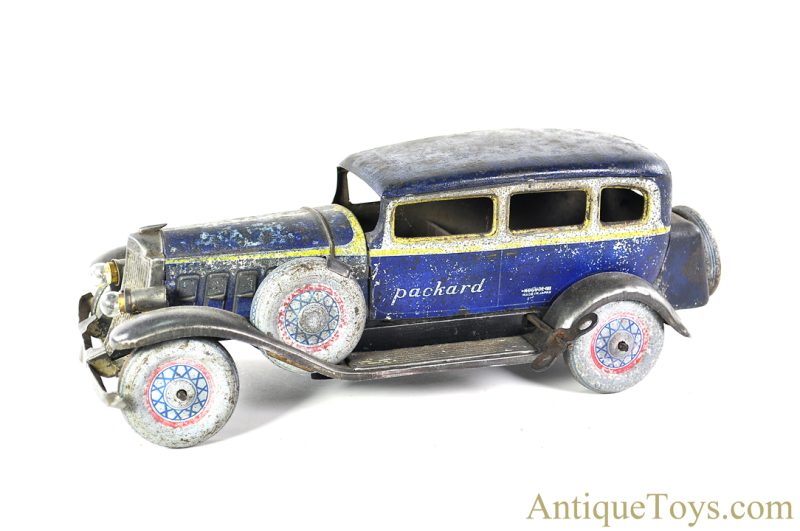 Matsuzo Kosuge Tin Lithographed Windup Blue 4-Door Packard Sedan Japanese Toy Car for Sale <FONT COLOR="ff000 ">*SOLD*</font> - Image 2
