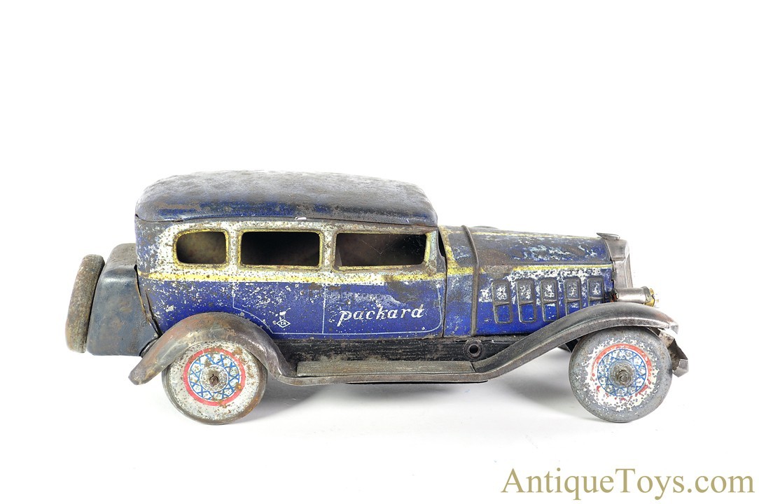 Matsuzo Kosuge Tin Lithographed Windup Blue 4-Door Packard