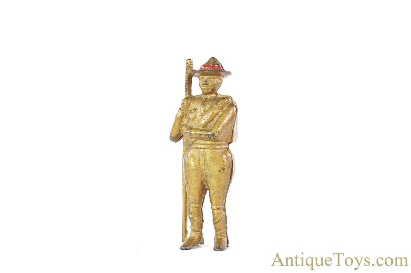 A.C. Williams Cast Iron #8248 Gold “Soldier Boy Bank” Boy Scout Still Coin Penny Bank <FONT COLOR="ff000 ">*SOLD*</font> - Image 2