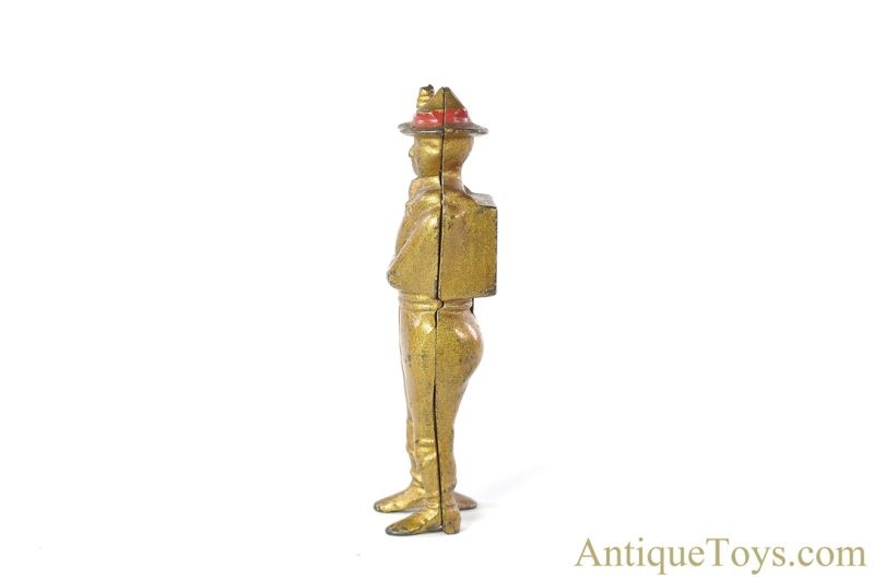 A.C. Williams Cast Iron #8248 Gold “Soldier Boy Bank” Boy Scout Still Coin Penny Bank <FONT COLOR="ff000 ">*SOLD*</font> - Image 5