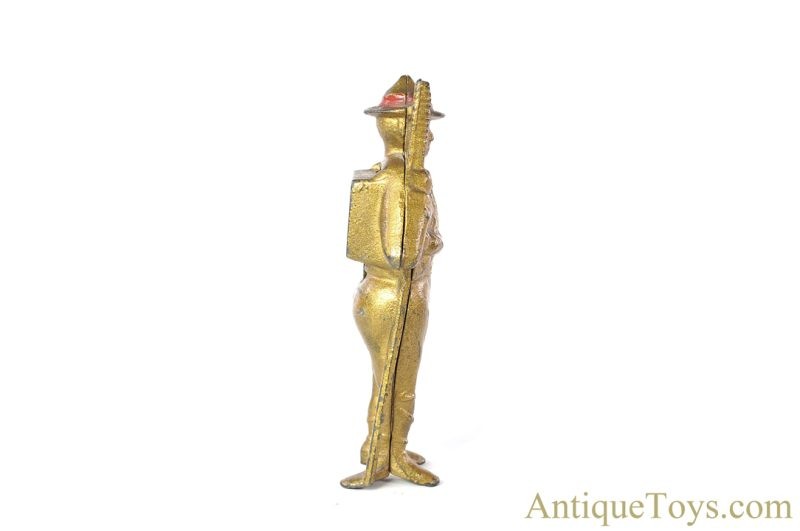 A.C. Williams Cast Iron #8248 Gold “Soldier Boy Bank” Boy Scout Still Coin Penny Bank <FONT COLOR="ff000 ">*SOLD*</font> - Image 4