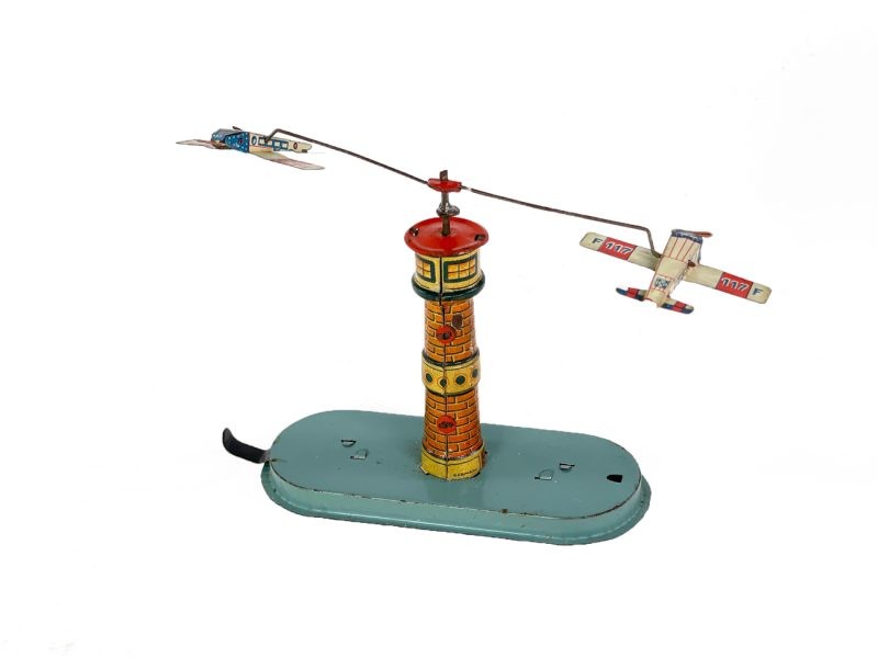 German Tin Penny Toy Airplanes on Tower for Sale <FONT COLOR="ff000 ">*SOLD*</font>