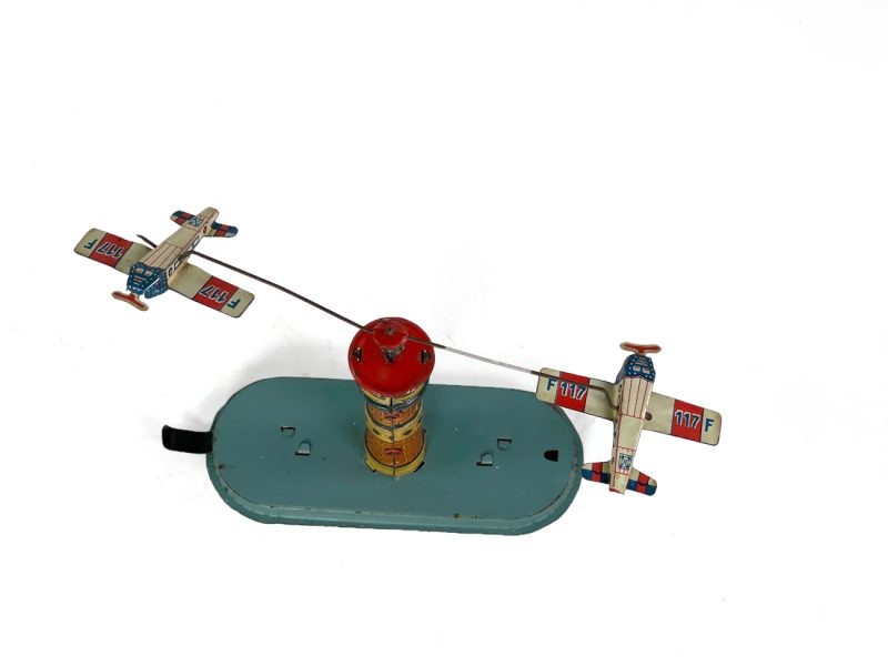 German Tin Penny Toy Airplanes on Tower for Sale <FONT COLOR="ff000 ">*SOLD*</font> - Image 4