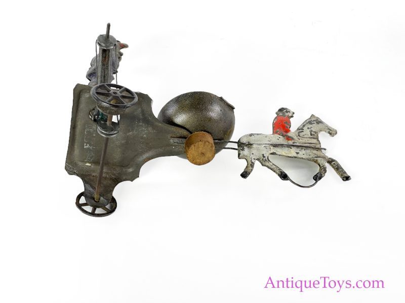 Merriam Antique ca. 1890 Tin Horse Drawn Acrobat Clown Bell Ringer Toy <FONT COLOR="ff000 ">*SOLD*</font> - Image 8