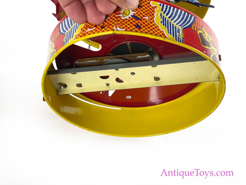Wolverine Supply & Mfg. Tin Lithographed Lever Action No. 76 "Carousel" Circus Merry Go Round with Planes and Horses in Box <FONT COLOR="ff000 ">*SOLD*</font> - Image 7