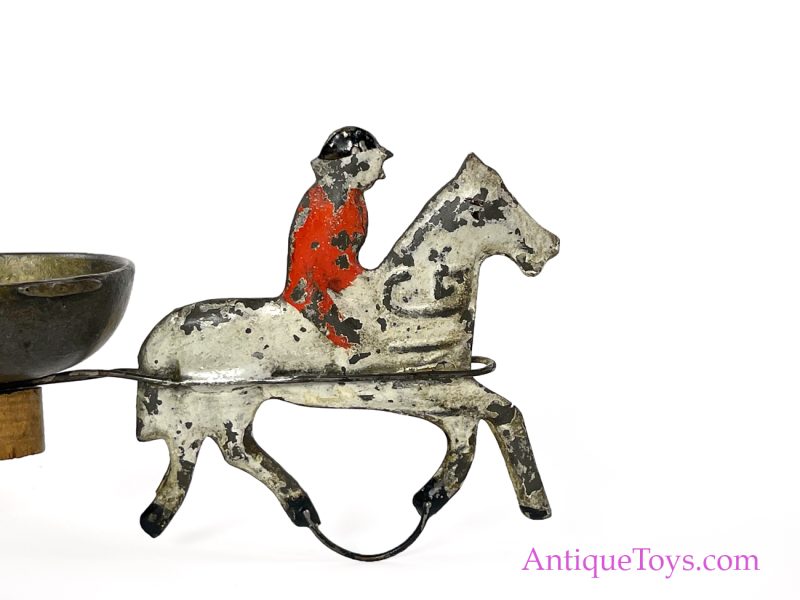 Merriam Antique ca. 1890 Tin Horse Drawn Acrobat Clown Bell Ringer Toy <FONT COLOR="ff000 ">*SOLD*</font> - Image 2