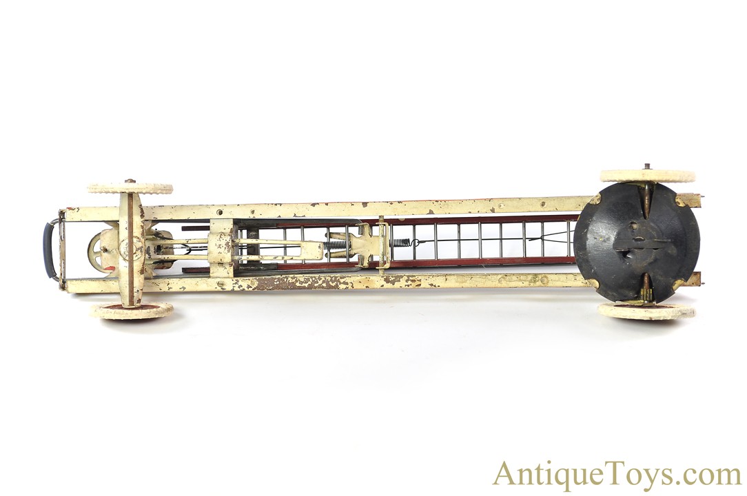 Kingsbury Manufacturing Co. ca. 1920's Pressed Steel Windup #775 "Aerial Ladder Truck" Fire Engine Ladder Truck <FONT COLOR="ff000 ">*SOLD*</font> - Image 6