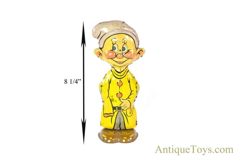 Marx Tin Lithographed Windup Walt Disney's Snow White and the Seven Dwarfs "Dopey" Walker <FONT COLOR="ff000 ">*SOLD*</font> - Image 8
