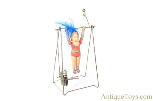 My Friend Celluloid Windup Acrobat "Lola the Lady Marvel" Japanese Toy for Sale