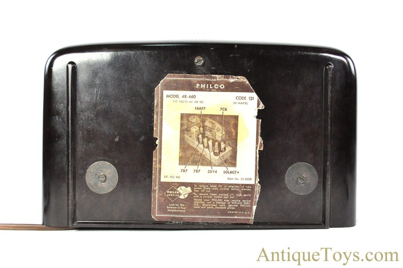 Philco Corporation ca. 1948 Model 48-460 115V 30W AC/DC AM "Hippo" Table Radio <FONT COLOR="ff000 ">*SOLD*</font> - Image 7