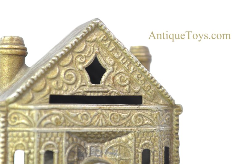 J.E. Stevens Co. Ca. 1899 Cast Iron "Victorian House" Still Penny Coin Bank <FONT COLOR="ff000 ">*SOLD*</font> - Image 7