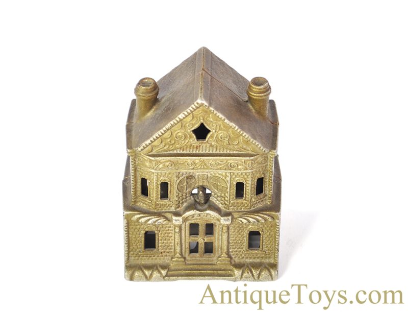 J.E. Stevens Co. Ca. 1899 Cast Iron "Victorian House" Still Penny Coin Bank <FONT COLOR="ff000 ">*SOLD*</font> - Image 2