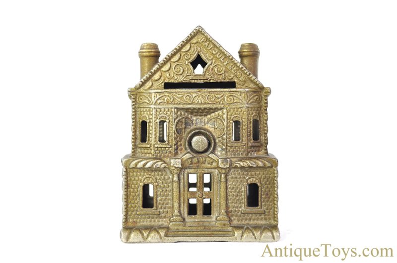 J.E. Stevens Co. Ca. 1899 Cast Iron "Victorian House" Still Penny Coin Bank <FONT COLOR="ff000 ">*SOLD*</font> - Image 3