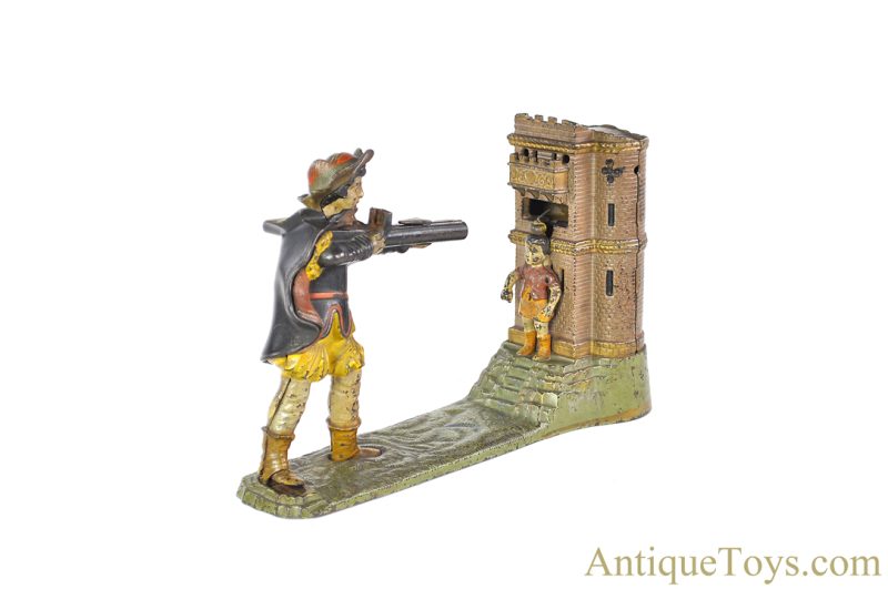 J.E. Stevens Co. Cast Iron No. 331 "William Tell" Mechanical Bank <FONT COLOR="ff000 ">*SOLD*</font> - Image 2