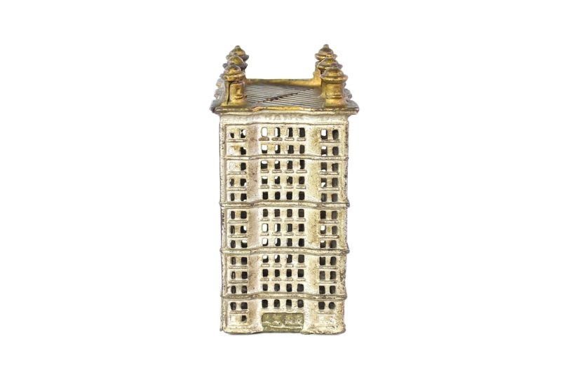 A.C. Williams ca. 1900-1909 Cast Iron 6 Finial Skyscraper Still Penny Coin Bank <FONT COLOR="ff000 ">*SOLD*</font> - Image 2