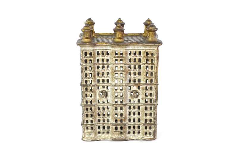 A.C. Williams ca. 1900-1909 Cast Iron 6 Finial Skyscraper Still Penny Coin Bank <FONT COLOR="ff000 ">*SOLD*</font> - Image 3