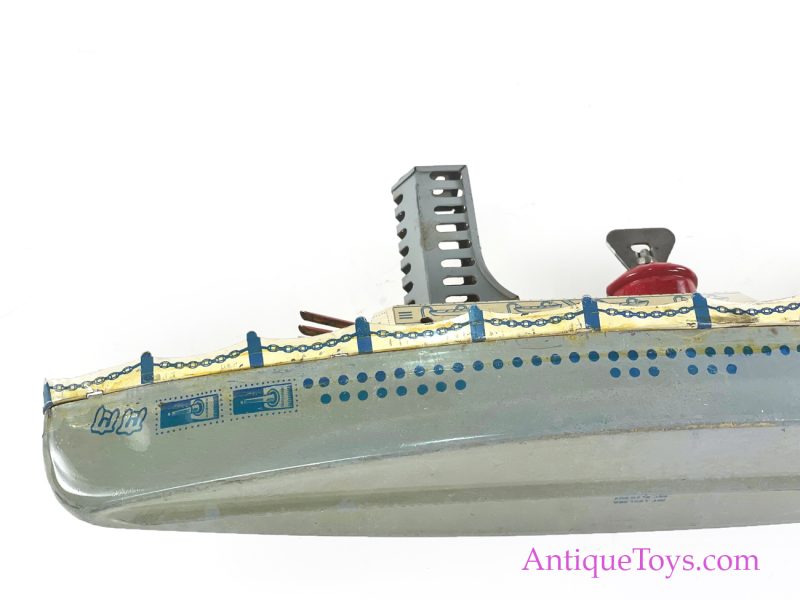 Wolverine Supply & Mfg. Co. Tin Lithographed Windup "Mechanical Battleship" in Box <FONT COLOR="ff000 ">*SOLD*</font> - Image 9