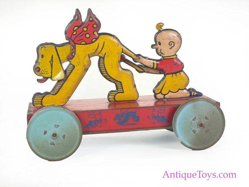 Nifty Toys by J. Chein Tin Lithographed ButterCup and SpareRibs Pull Toy <FONT COLOR="ff000 ">*SOLD*</font>