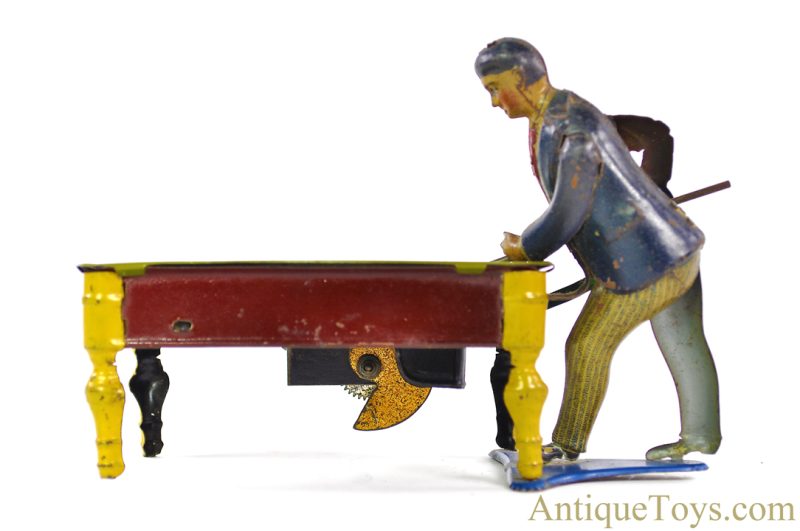 Kienberger & Co. (Ki. Co.) ca. 1920's Tin Lithographed Windup "The Great Billiard Champion" Pool Player <FONT COLOR="ff000 ">*SOLD*</font> - Image 4