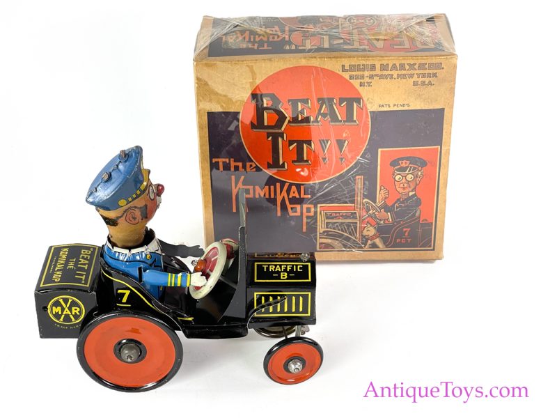 Marx ca. 1930’s Tin Lithographed Windup “Beat It” Komikal Kop in Box <FONT COLOR="ff000 ">*SOLD*</font> - Image 9