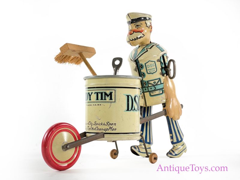 Marx ca. 1930’s Tin Lithographed Windup “Tidy Tim” Street Cleaner <FONT COLOR="ff000 ">*SOLD*</font> - Image 3