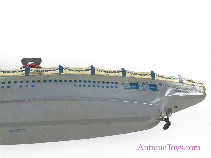 Wolverine Supply & Mfg. Co. Tin Lithographed Windup "Mechanical Battleship" in Box <FONT COLOR="ff000 ">*SOLD*</font> - Image 8