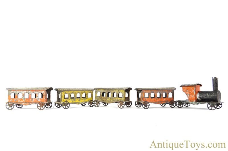 James Fallows Tin Hand Painted 5 Piece Train Set <FONT COLOR="ff000 ">*SOLD*</font> - Image 2