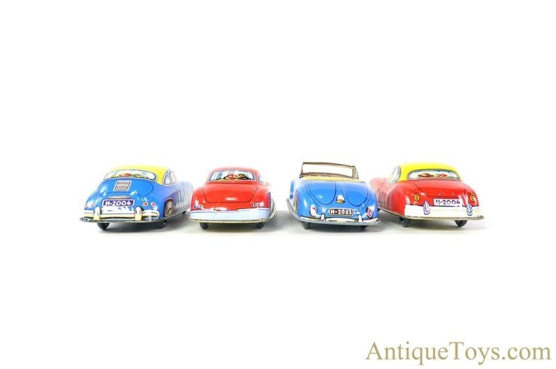 West German Tin Lithographed Set of 4 Vehicles Porsche, VW, Jaguar, & Mercedes <FONT COLOR="ff000 ">*SOLD*</font> - Image 4