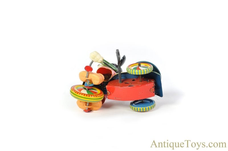 Marx Linemar Tin Lithographed Windup J-257R Mickey Mouse “Walt Disney's Mechanical Tricycle” with Revolving Bell in Box <FONT COLOR="ff000 ">*SOLD*</font> - Image 7