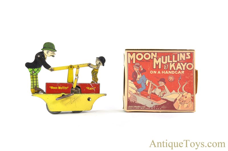 Marx Tin Lithographed Windup "Moon Mullins & Kayo on a Handcar" in Box <FONT COLOR="ff000 ">*SOLD*</font>