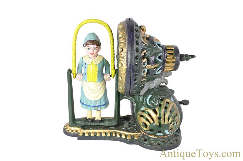 J.E. Stevens Co. Cast Iron No. 322 "Jumping Rope Bank" Reproduction Mechanical Bank <FONT COLOR="ff000 ">*SOLD*</font> - Image 2