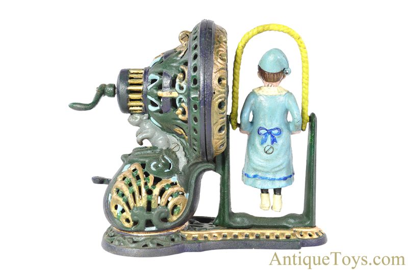 J.E. Stevens Co. Cast Iron No. 322 "Jumping Rope Bank" Reproduction Mechanical Bank <FONT COLOR="ff000 ">*SOLD*</font> - Image 3