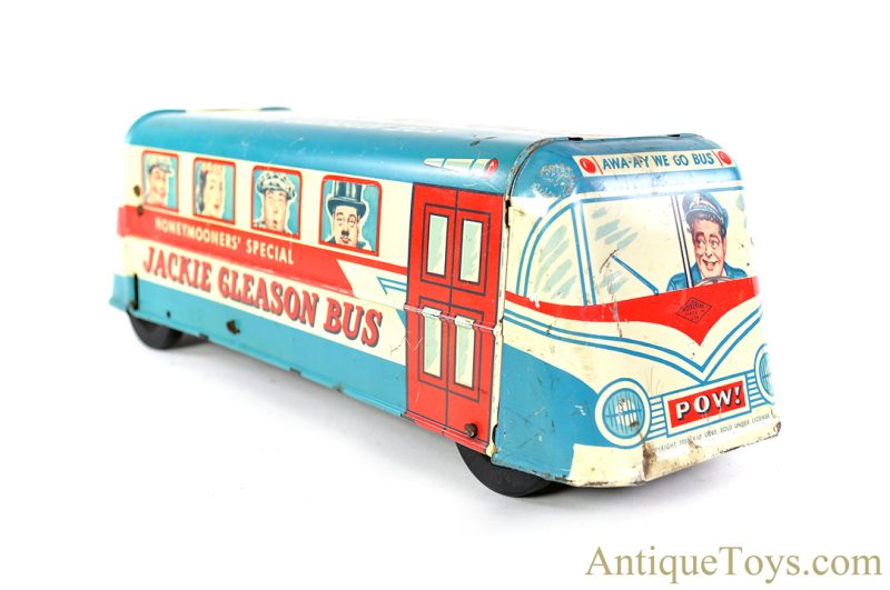 Wolverine Supply & Mfg. Co. Tin Lithographed Push Down The Honeymooners' Special "Jackie Gleason Bus" <FONT COLOR="ff000 ">*SOLD*</font>