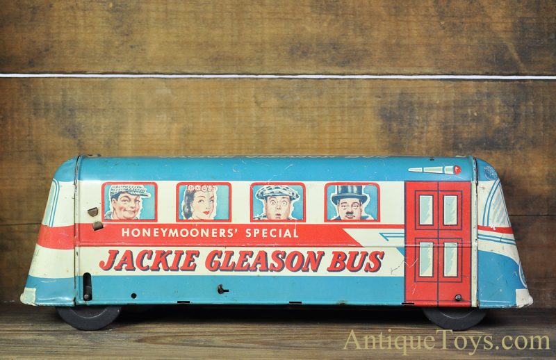Wolverine Supply & Mfg. Co. Tin Lithographed Push Down The Honeymooners' Special "Jackie Gleason Bus" <FONT COLOR="ff000 ">*SOLD*</font> - Image 5