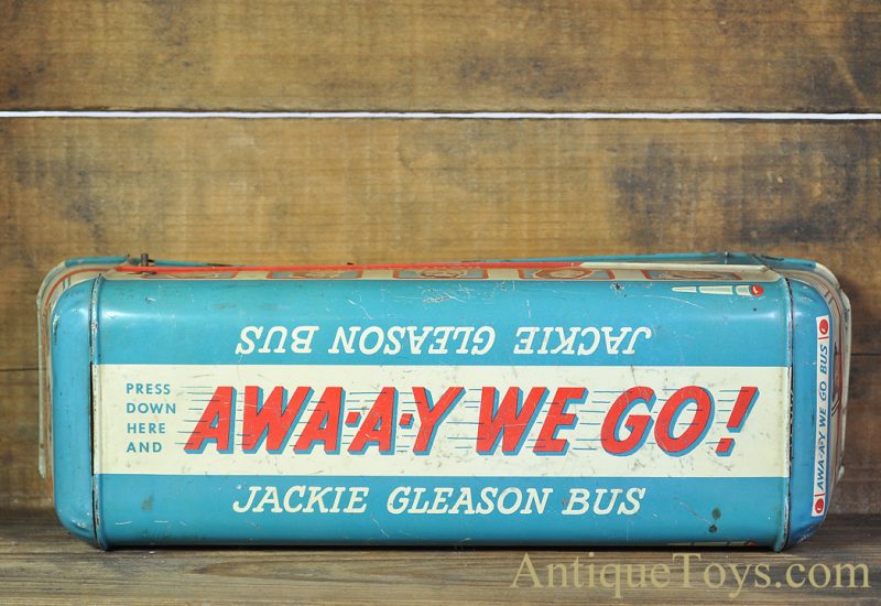 Wolverine Supply & Mfg. Co. Tin Lithographed Push Down The Honeymooners' Special "Jackie Gleason Bus" <FONT COLOR="ff000 ">*SOLD*</font> - Image 6