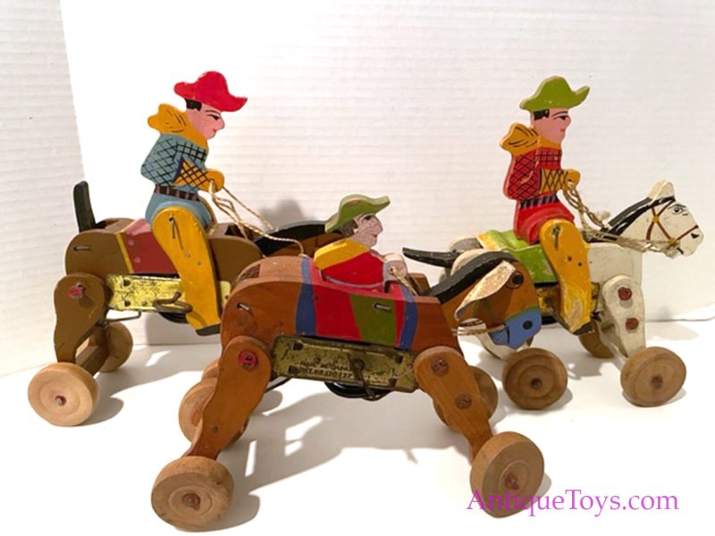 Japanese Pre-War Wooden Cowboy Horse Toys <FONT COLOR="ff000 ">*SOLD*</font> - Image 3