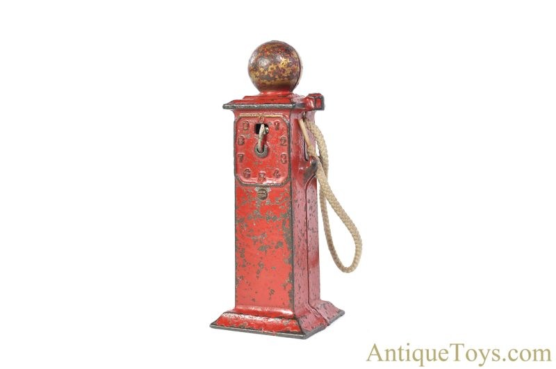Arcade ca. 1920's Cast Iron #456X Gas Pump Still Coin Penny Bank <FONT COLOR="ff000 ">*SOLD*</font>