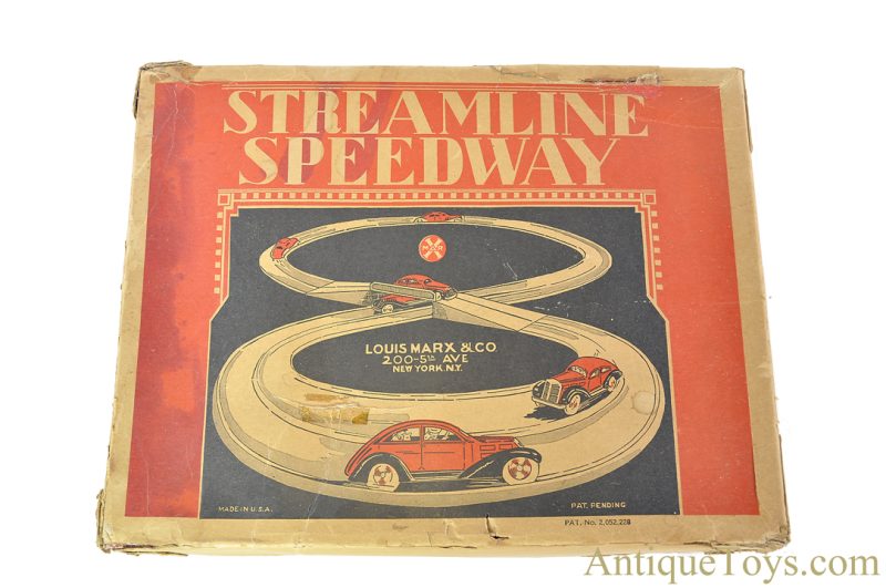 Marx Tin Lithographed Windup "Streamline Speedway" with Box <FONT COLOR="ff000 ">*SOLD*</font> - Image 2