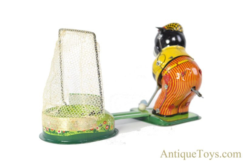 TPS Toplay, Ltd. ca. 1950's  Tin Lithographed Windup "Mechanical Bear Golfer" Japanese Toy in Box <FONT COLOR="ff000 ">*SOLD*</font> - Image 4