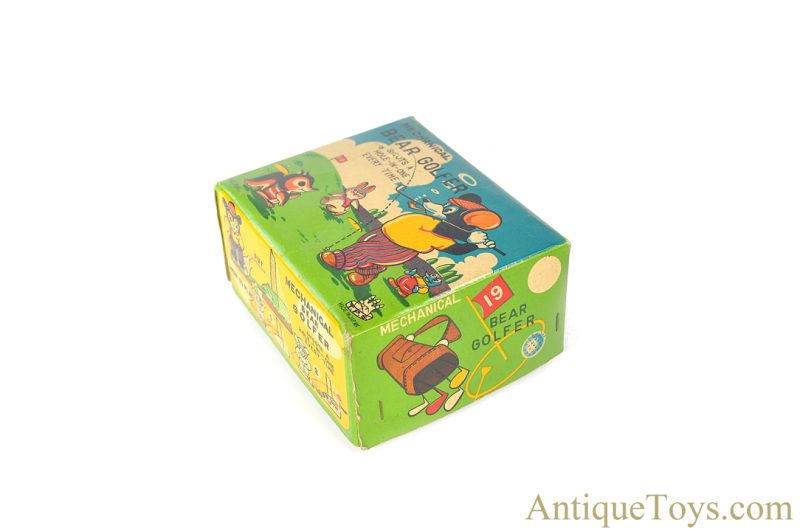 TPS Toplay, Ltd. ca. 1950's  Tin Lithographed Windup "Mechanical Bear Golfer" Japanese Toy in Box <FONT COLOR="ff000 ">*SOLD*</font> - Image 7