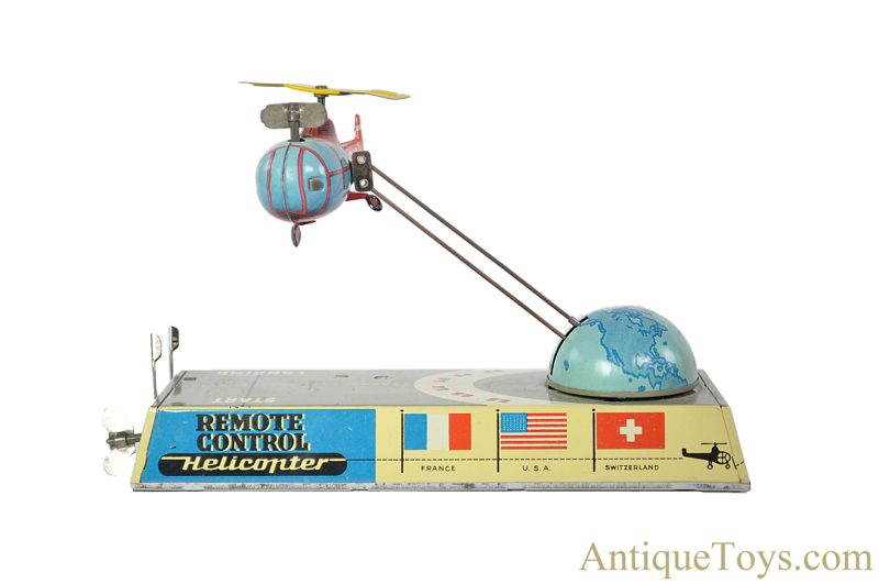 Hans Biller ca. 1955 Tin Lithographed Windup No. 90 "Remote Control Helicopter" German Toy with Box <FONT COLOR="ff000 ">*SOLD*</font> - Image 2