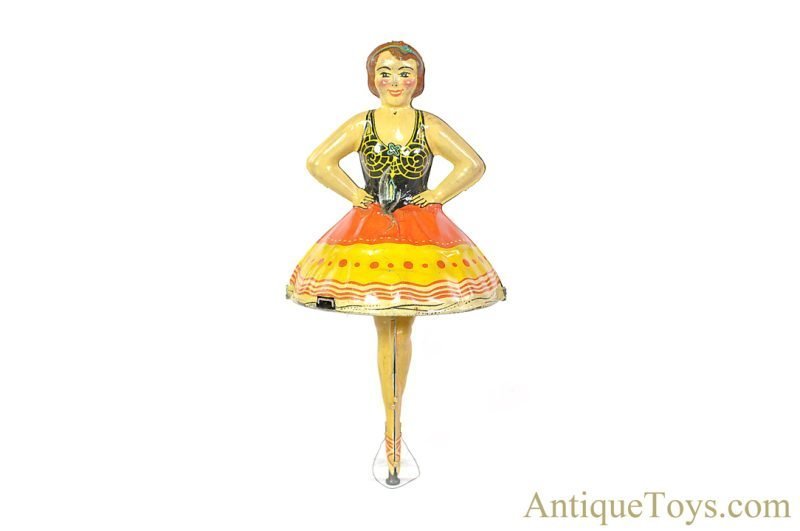 Marx Tin Lithographed Spinning “Ballet Dancer” Gyroscopic Ballerina with Box <FONT COLOR="ff000 ">*SOLD*</font> - Image 6
