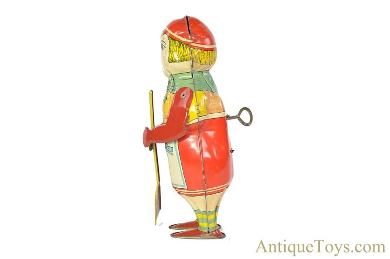 Lindstrom ca. 1920's Tin Lithographed Windup “Mechanical Sweeping Katinka” Sweeping Maid Toy <FONT COLOR="ff000 ">*SOLD*</font> - Image 5