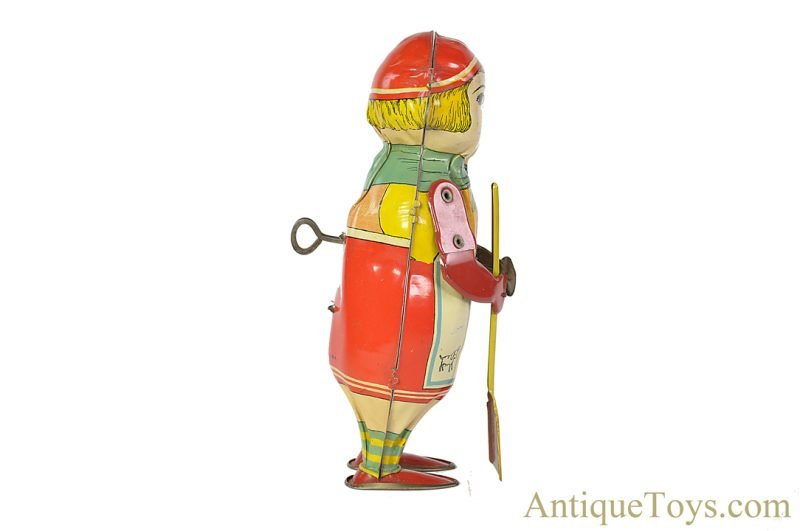 Lindstrom ca. 1920's Tin Lithographed Windup “Mechanical Sweeping Katinka” Sweeping Maid Toy <FONT COLOR="ff000 ">*SOLD*</font> - Image 4