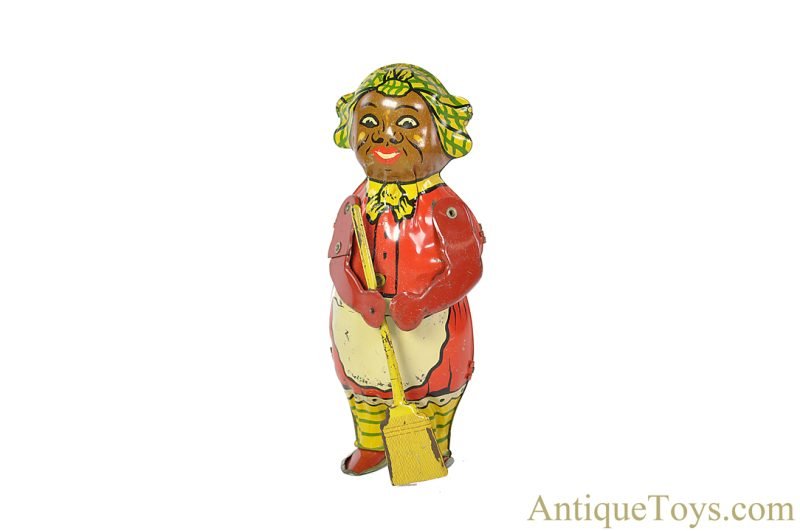 Lindstrom ca. 1920's Tin Lithographed Windup #1750 “Mechanical Sweeping Mammy” Black Americana Toy <FONT COLOR="ff000 ">*SOLD*</font>