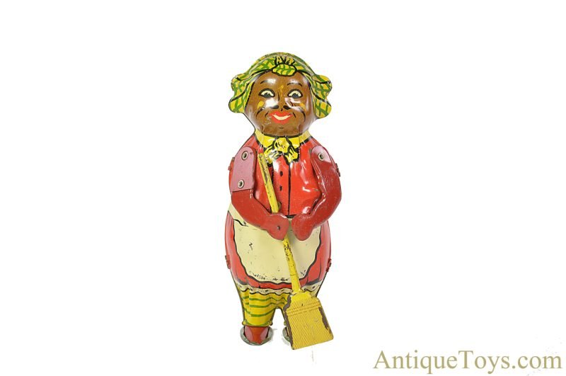 Lindstrom ca. 1920's Tin Lithographed Windup #1750 “Mechanical Sweeping Mammy” Black Americana Toy <FONT COLOR="ff000 ">*SOLD*</font> - Image 2