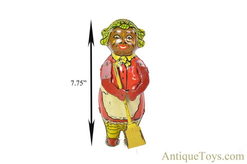 Lindstrom ca. 1920's Tin Lithographed Windup #1750 “Mechanical Sweeping Mammy” Black Americana Toy <FONT COLOR="ff000 ">*SOLD*</font> - Image 9